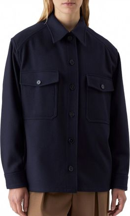 Closed Womens Wool Overshirt In Dark Night