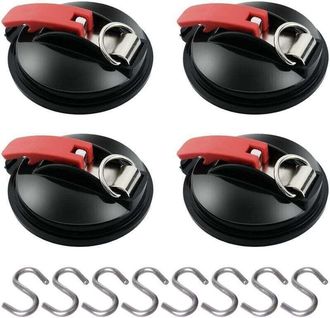 OEM Set Di 4 Ancoraggi A Ventosa Con Gancio Di Fissaggio, 8 Ganci A S, Gancio Di Fissaggio A Ventosa Per Tendalino Laterale Auto, Accessorio Per Telo Da C