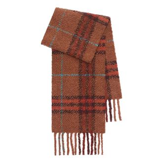 Burberry Accessoires, Dames, Bruin, ONE Size, Wol, Check Alpaca Wolmix Boucl&eacute; Sjaal