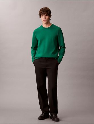Calvin Klein Mens Tech Knit Crewneck Sweater - Bright Green - XL