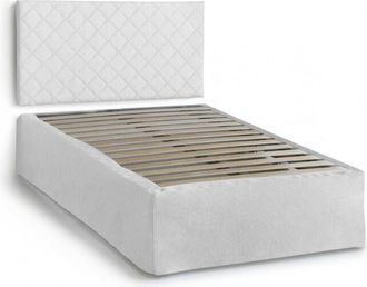 Dmora Dmora - Talamo Italia - Letto piazza e mezza Anas, Set testata in ecopelle con rete ortopedica e mantovana, 100% Made in Italy, adatto a materasso da