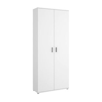 Dmora Armario multiusos con 2 puertas, imitaci&oacute;n madera blanca, 78x35h190 cm