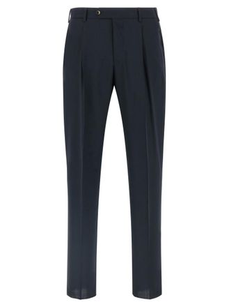 Pantaloni Torino Blue Tapered Pleated Pants