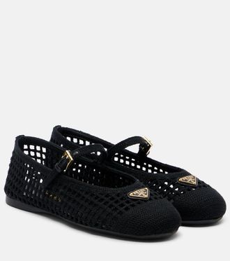 Prada Crochet Mary Jane flats