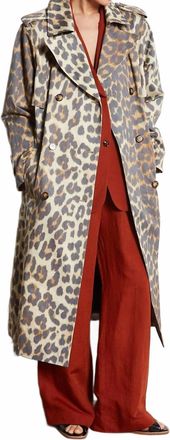 BERENICE Mathilda Trench Coat In Long Imprime Leopard