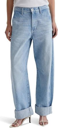 AG - Adriano Goldschmied Mercer High Rise Cuffed Barrel Jeans in Sunset Blues Womens Jeans Sunset Blues : 32 28.5, Cotton/Denim