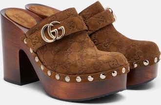 Gucci Double G suede clogs