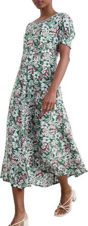 Seasalt Cornwall Marsh Violet Empire Waist Dress in Garden Flowers Dark Forage at Nordstrom, Size 18 Us