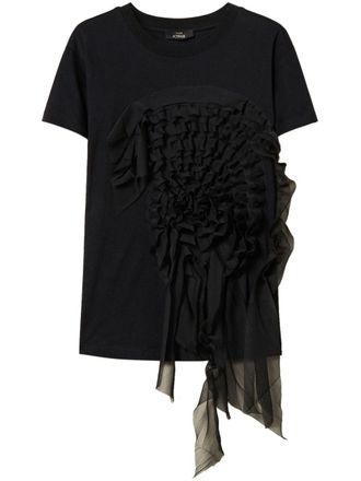 Twin-Set T-shirt met ruches - Zwart
