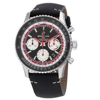 Breitling Pre-owned Breitling Navitimer B01 Chronograph Automatic Black Dial Mens Watch AB01211B1B1X1