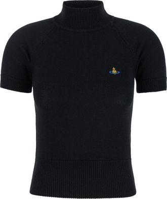 Vivienne Westwood Black Embroidered Logo Top
