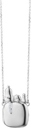Monica Rich Kosann Snoopy X Viv Slim Locket Necklace in Sterling Silver at Nordstrom, Size 18