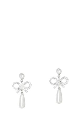 Self Portrait Pearl Bow Droplet Earrings