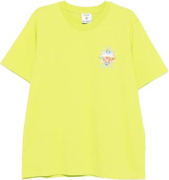Casablanca Flower Court Icon Tennis Landscape Classic - Heren - T-shirts - Geel - M - Tops