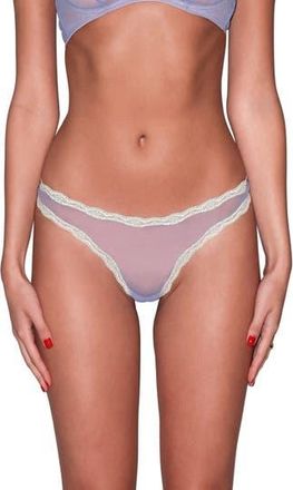 Fleur du Mal Sheer Tulle Thong in Daydream at Nordstrom Rack, Size 5