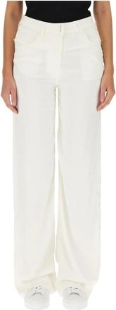 Givenchy Broek met patchwork-details - Dames - Wijde Broeken - Wit - W28 - Broeken