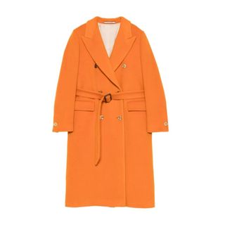 Tagliatore Belted Coats, female, Orange, XS, Tagliatore Coats Orange