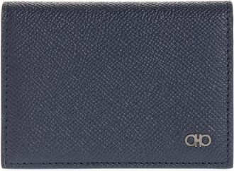 Ferragamo Micro Gancio Leather Card Case in New Navy Nero at Nordstrom