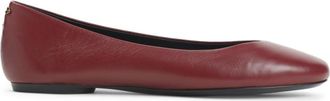 Lanvin Burgundy Leather Ballet Flats