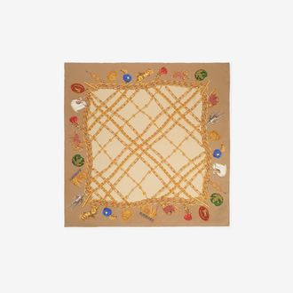 Burberry Check Charm Silk Scarf
