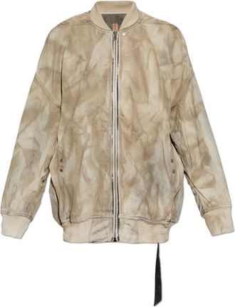 Rick Owens Oversized Fit Gewassen Katoenen Denim Jumbo Flight Jacket - Heren - Spijkerjassen - Beige - XS - Katoen - Jassen