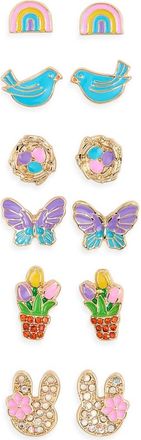 Leith Easter 6-Pack Assorted Earrings in Yellow Multi- Gold at Nordstrom Rack