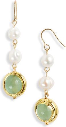 Karine Sultan Freshwater Pearl Drop Earrings in Gold at Nordstrom