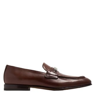 Ferragamo Metal Ornament Leather Moccasin, Size 9 E