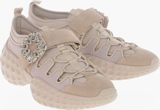 Roger Vivier Low-Top Fabric Sneakers With Rhinestone Details And Strap Closure Roger Vivier