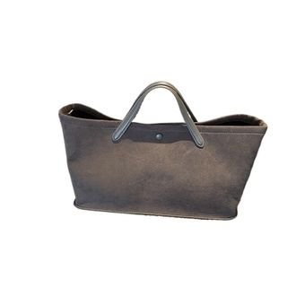 Generic Luxury Handbags For Women 2-IN-1 Faux Suede Pure Color Large Capacity Shopper Shoulder Tote Bag Set(Grey)