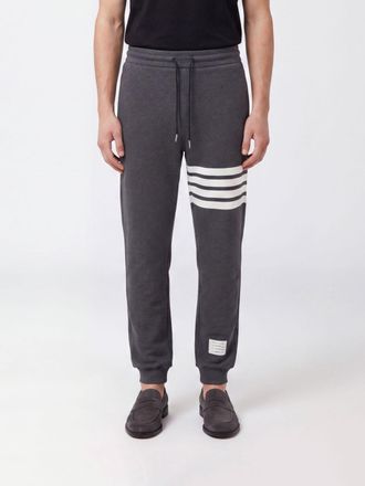 Thom Browne Pantaloni jogging in cotone con motivo 4-Bar e coulisse in vita