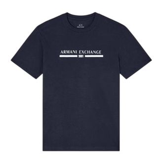 A|X Armani Exchange Heren Lineair Logo T-Shirt (Marine)
