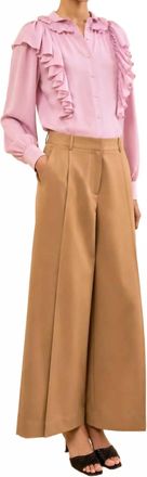 Ulla Johnson Sascha Cropped Trouser In Fawn