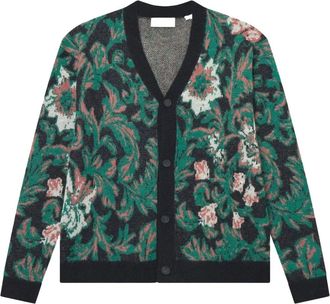 Les Deux Cardigan Alex a fiori jacquard - Nero