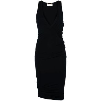 Saint Laurent Draped Jersey Mini Dress - female - Saint Laurent - Wrap Dresses - Blue - XS - Dresses