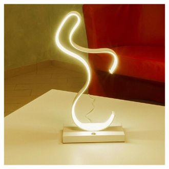 Trade Shop Trade Shop - Lampada Da Comodino Curva Lume 12w Lumino Moderno Luce Fredda Calda Naturale D03