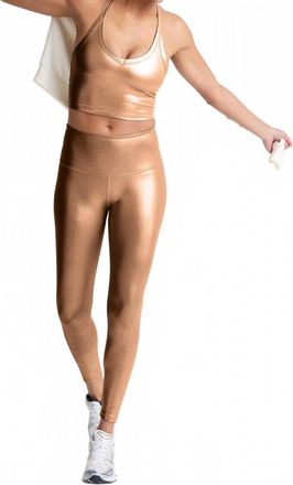 Beyond Yoga Liquid High Waisted Midi Legging In Foil Copper