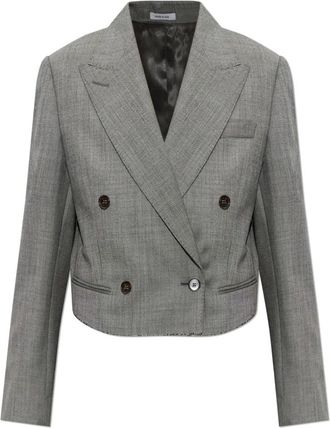 Alexander McQueen Jassen, Dames, Grijs, S, Wol, Gedetailleerde Wol Blazer