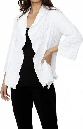Frank Lyman Design Relaxed Fit Open Front Cardigan In Off White