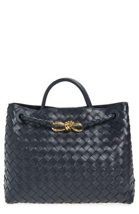 Bottega Veneta Medium Andiamo Intrecciato Shoulder Bag in 4334 Midnight-M B-Midn at Nordstrom
