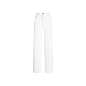 Dolce & Gabbana Broek met wijde pijpen en hoge taille - Dames - Broeken - Wit - Maat: S