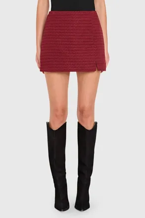 Amanda Uprichard Dale Tweed Mini Skort In Russet