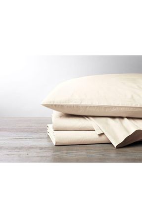 Coyuchi Crinkled Organic Cotton Percale Sheet Set in Undyed at Nordstrom, Size California King