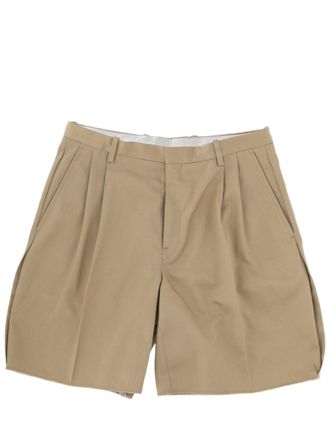 Maison Margiela Tailored Beige Shorts with Structured Fit and Pleated Detail