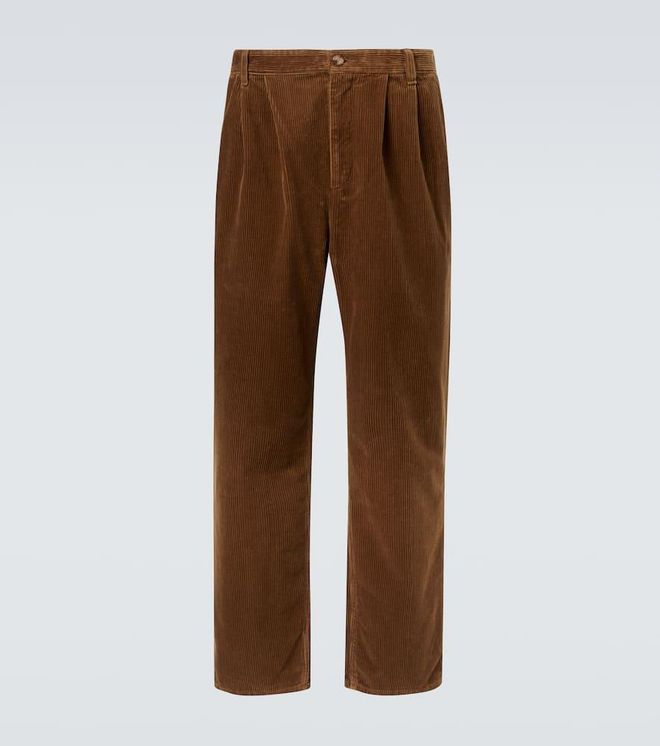 Cotton corduroy wide-leg pants