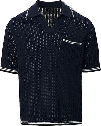 Rag & Bone Tops, Heren, Blauw, L, Katoen, V-hals Poloshirt