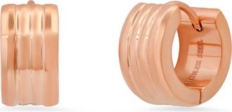 HMY Jewelry 14mm Huggie Earrings in Rose at Nordstrom Rack