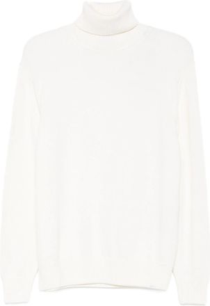 Paul & Shark High Turtleneck Wool Sweater With Ribbed Detailing
