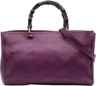 Gucci Pre-owned Handbags, female, Purple, Size: ONE SIZE Pre-owned Bamboo Shopper