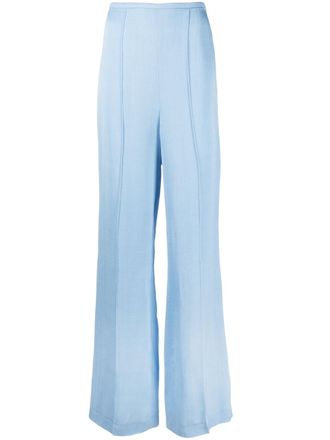 R&oacute;he pressed-crease wide-leg trousers - women - Viscose - 40 - Blue